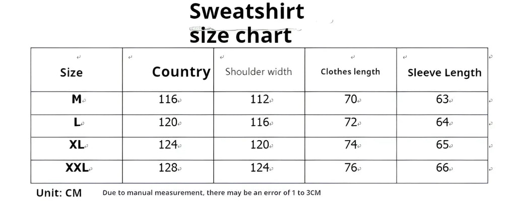 Sweatshirt size chart in centimeters for distressed batik zipper hooded cardigan sweater sizes m to xxl