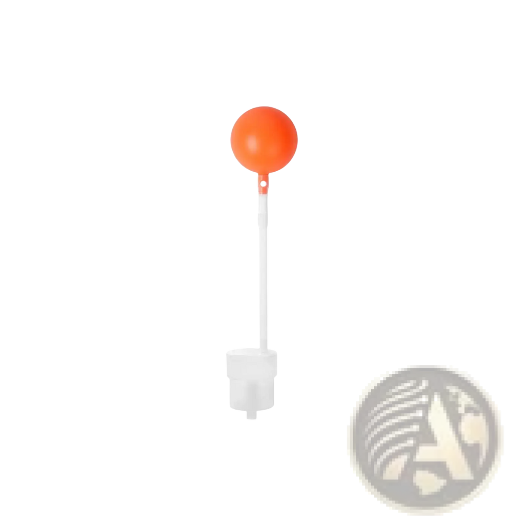 Orange spherical float with white plastic stem and base for 30cm diving intake pipe snorkeling accessory