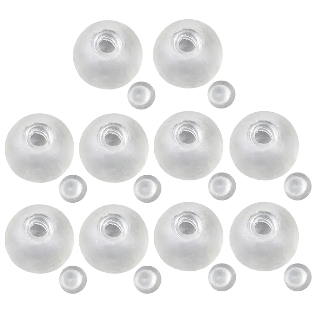 Clear frosted glass earbud tips in various sizes for diy handmade sensory squishy ball stress relief toy components