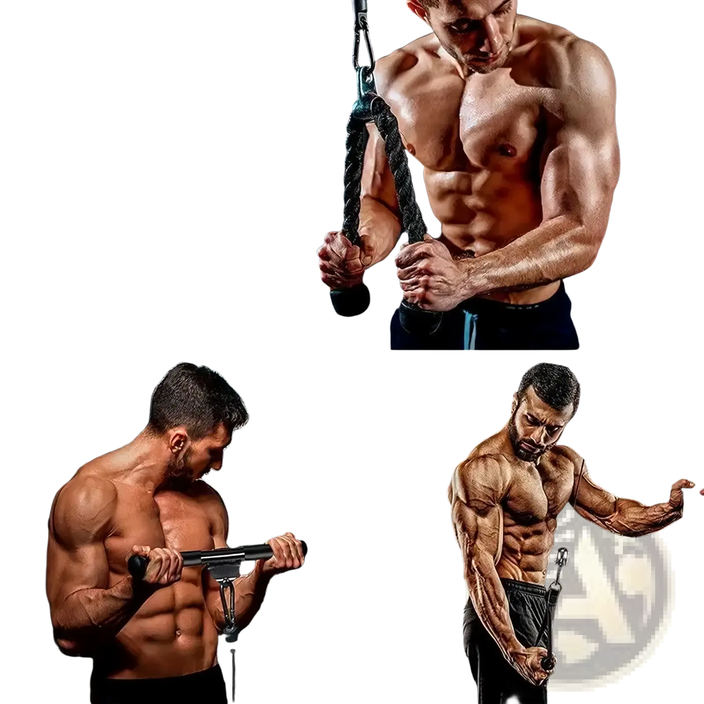 Black tricep rope with detachable handles made of durable material for diy home gym cable pulley system lat pulldown training