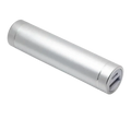 Silver cylindrical diy metal power bank kit with sleek metallic finish and usb port for input5v charging