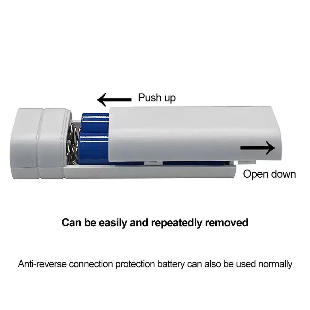 White plastic diy power bank case usb type-c 18650 charger with blue batteries and metal contacts for easy removal