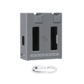 Gray USB-C dual-channel battery charger hub with two vertical slots and a white cable for Dji Mavic 4 Pro batteries
