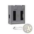 Gray USB-C dual-channel battery charger hub with two vertical slots and a white cable for Dji Mavic 4 Pro batteries