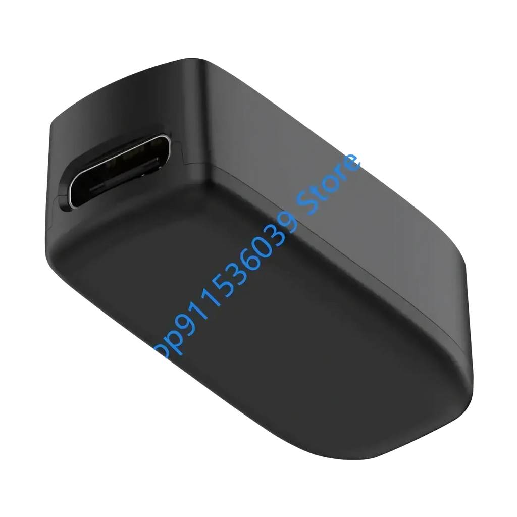 Black rectangular usb-c to usb-a adapter with matte finish for dji mic mini charging dock portable usb c base