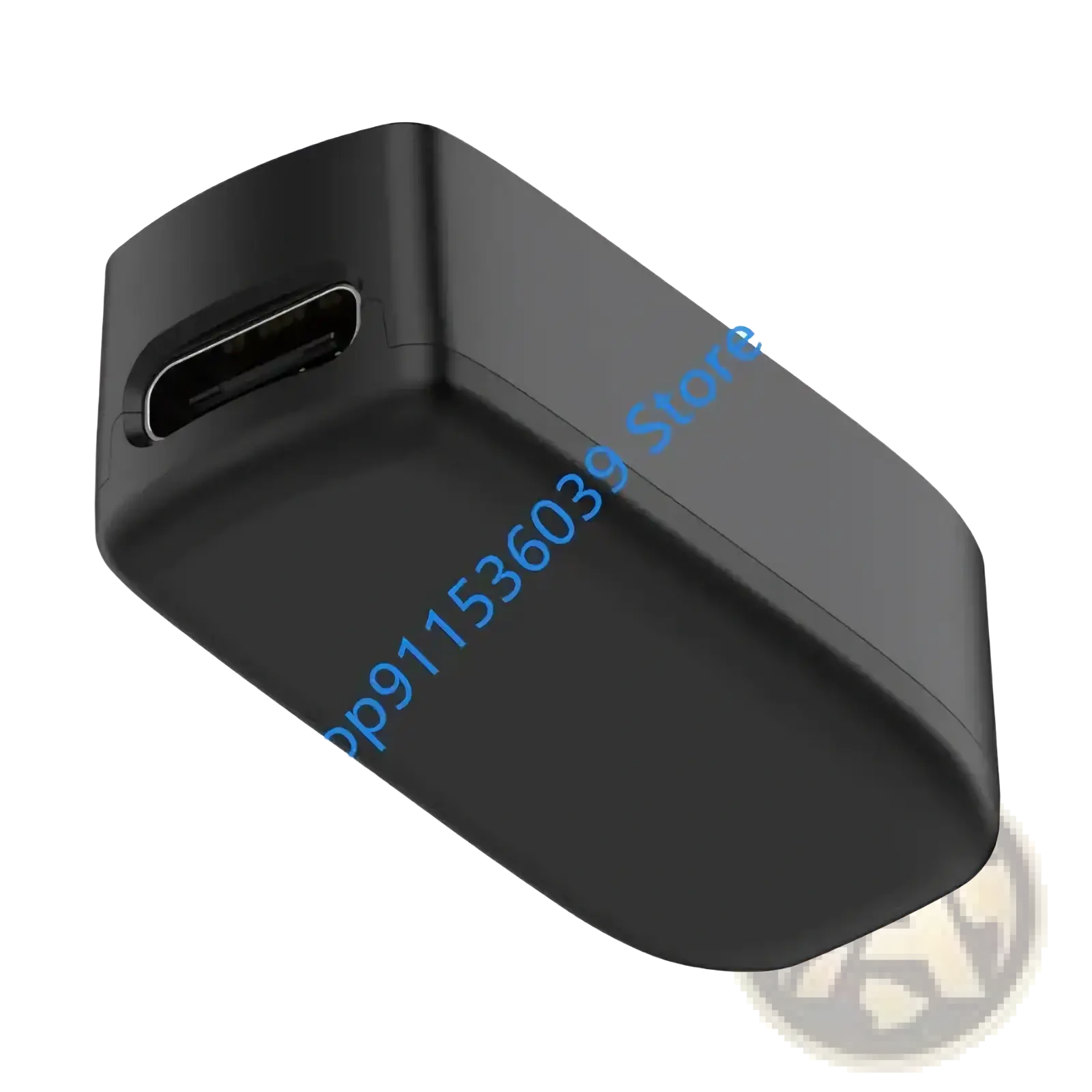 Black rectangular usb-c to usb-a adapter with matte finish for dji mic mini charging dock portable usb c base