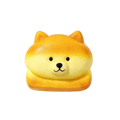 Golden-brown dog bread slow rising squishy toy with soft bread-like texture and cute facial features for stress relief