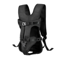 Black dog carrier backpack with breathable mesh panels and adjustable straps for comfortable pet travel