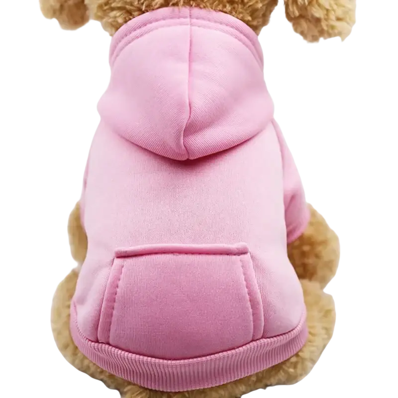 Pink fleece hooded sweatshirt for plush teddy bear with pocket dog clothes suitable for china post registered air mail delivery