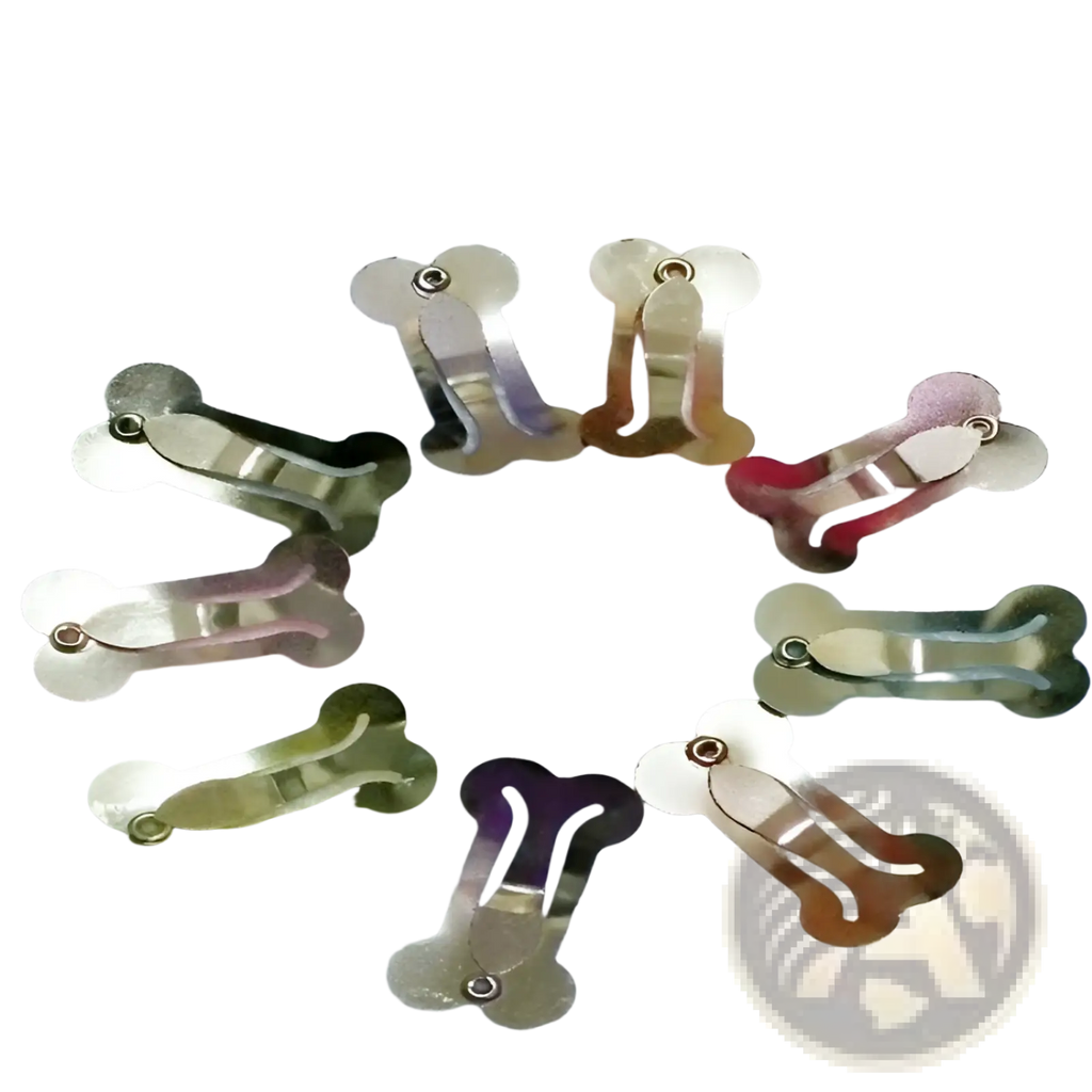 Dog hair clips bone shaped metal pet barrettes in shiny silver gold rose gold and purple colors