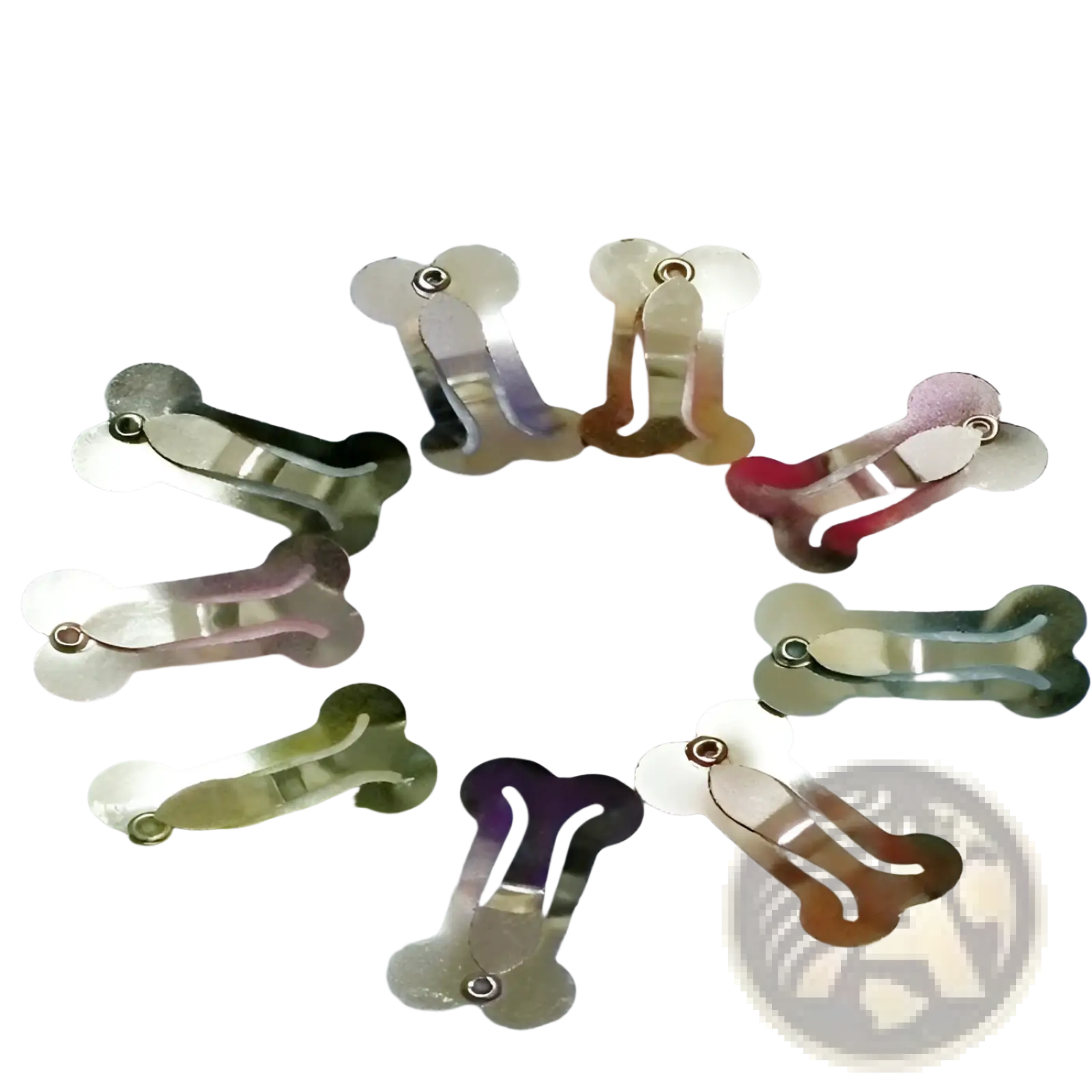Dog hair clips bone shaped metal pet barrettes in shiny silver gold rose gold and purple colors