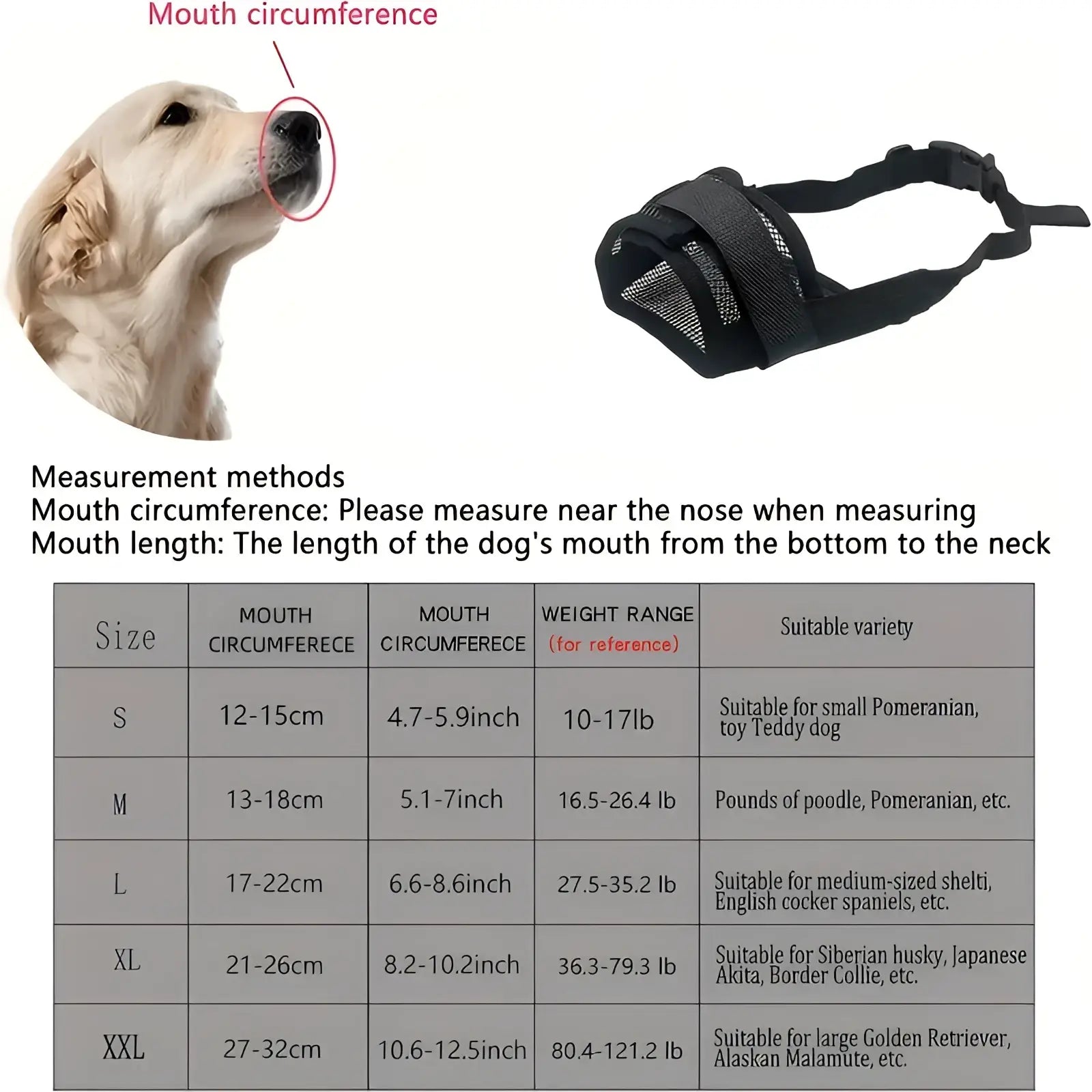 Black mesh dog muzzle with adjustable straps for secure anti barking fit and comfortable wear