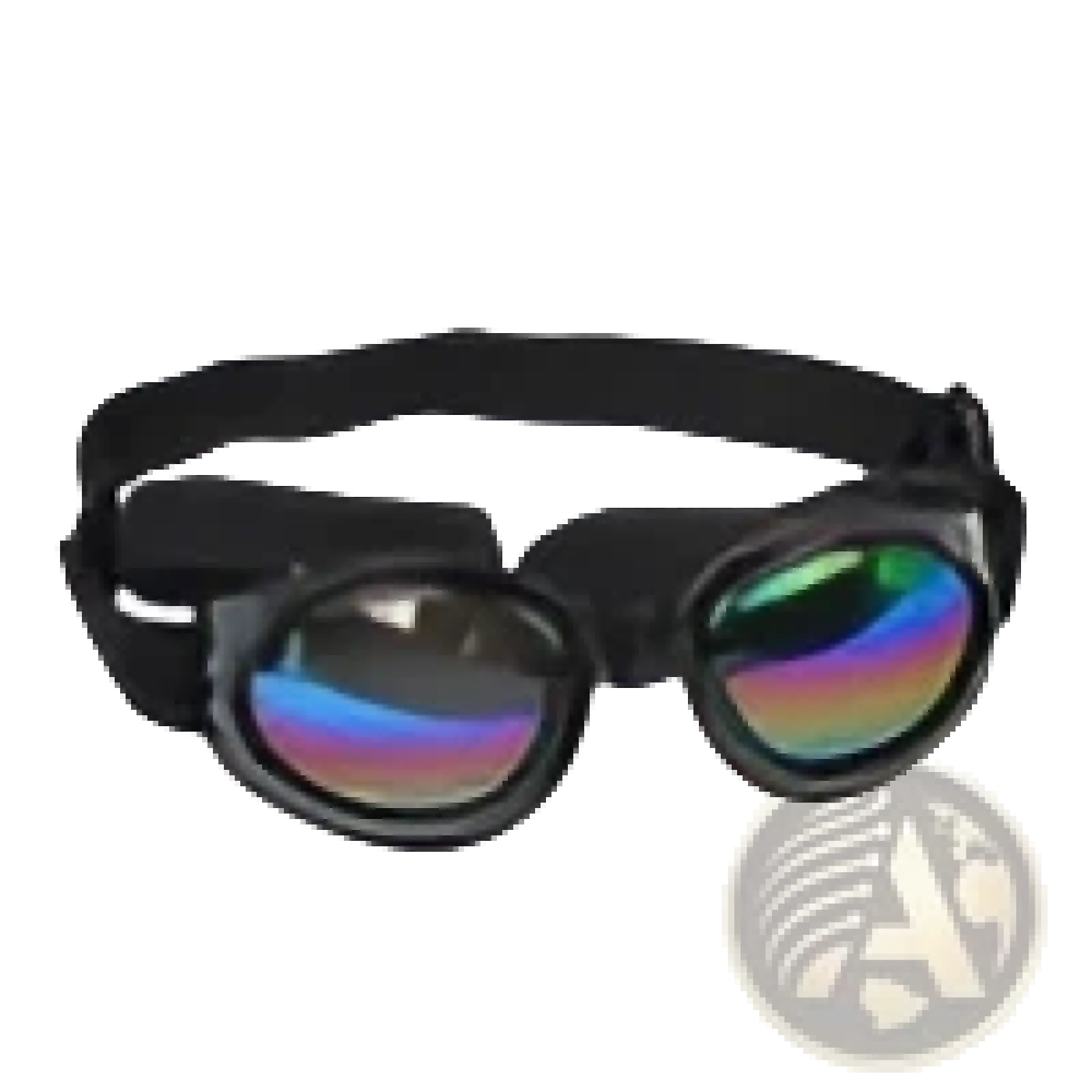 Black iridescent silicone wristband with sleek flexible design for dog sunglasses uv protection foldable pet goggles medium