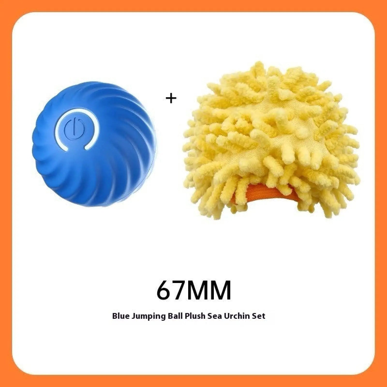 Blue rubber ball plush sea urchin dog toy for aggressive chewers training and interactive play