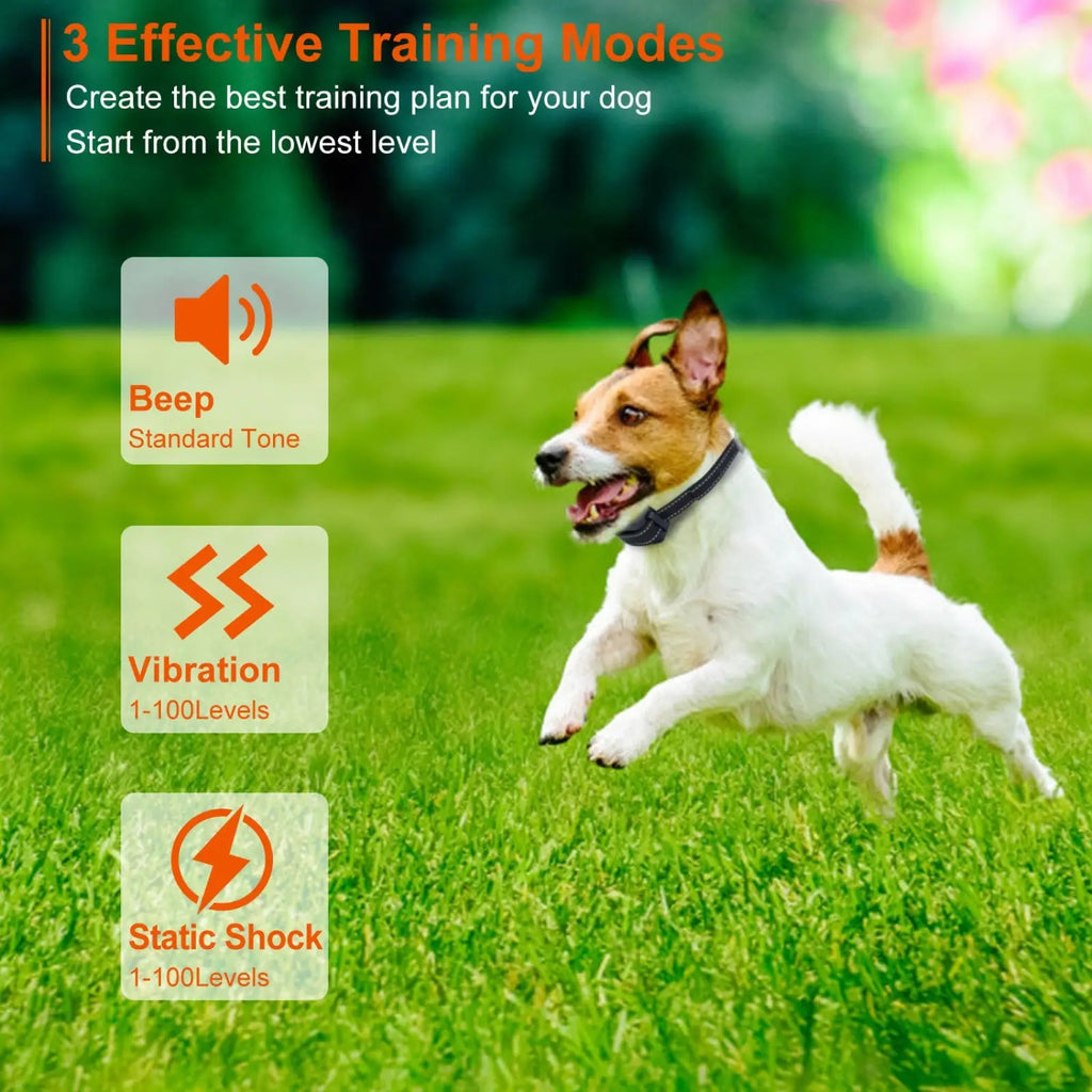 Black dog training collar with adjustable fit and integrated training modes for obedience 3280ft waterproof shock system