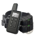 Black electronic dog training collar set with two waterproof collars and a 500m remote control for effective training