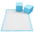 Light blue and white textured absorbent dog training pads 50-count for puppies measuring 24x18 inch