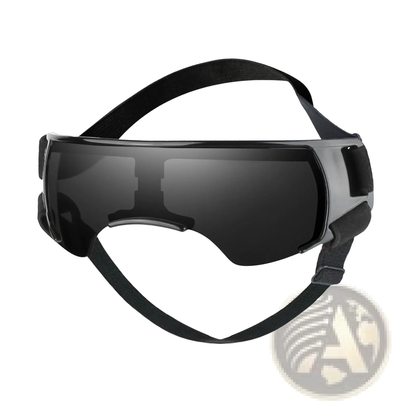 Black dog uv protection goggles with sleek matte frame and adjustable elastic straps for comfortable fit