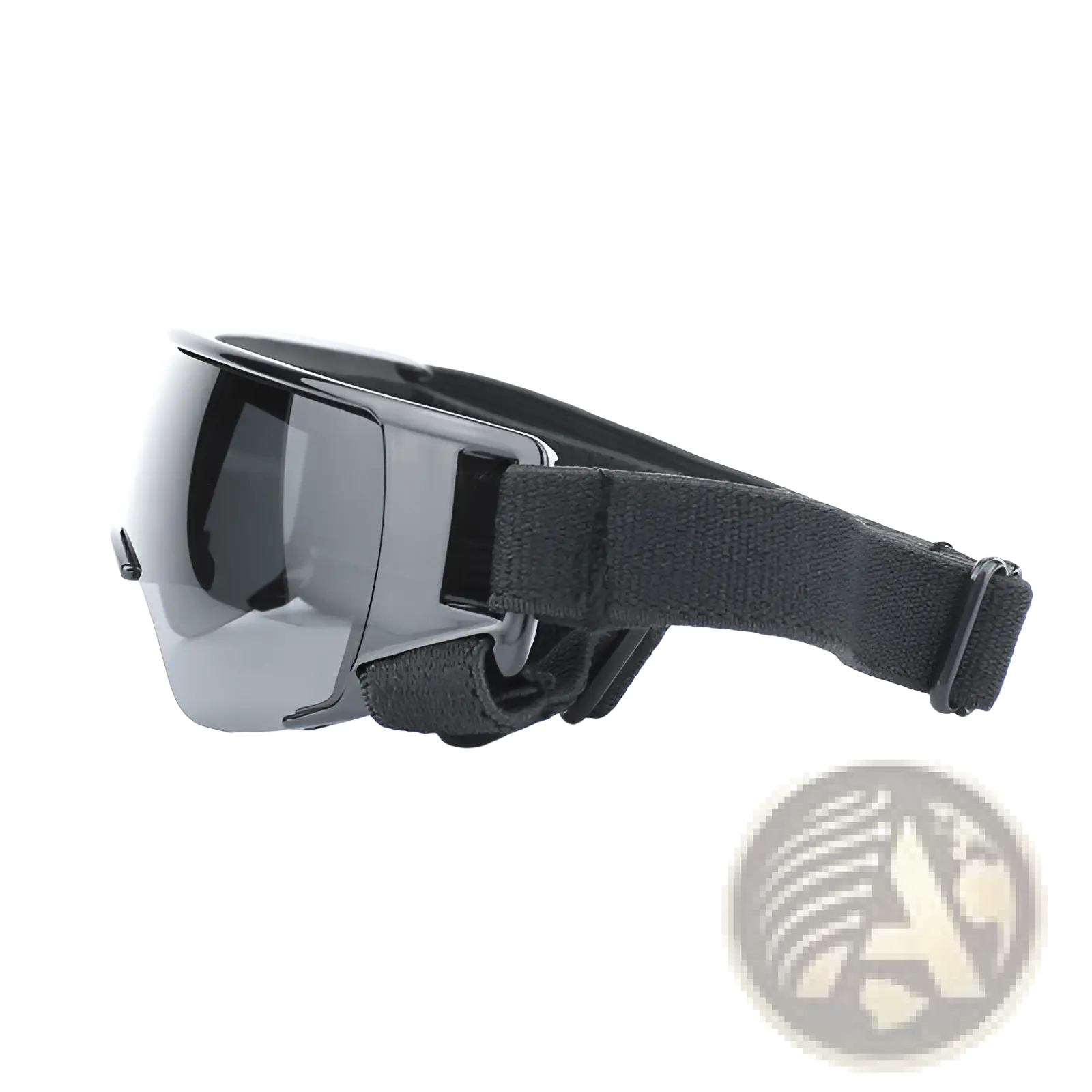 Black dog uv protection goggles with sleek matte frame and dark gray reflective lenses for outdoor eye safety