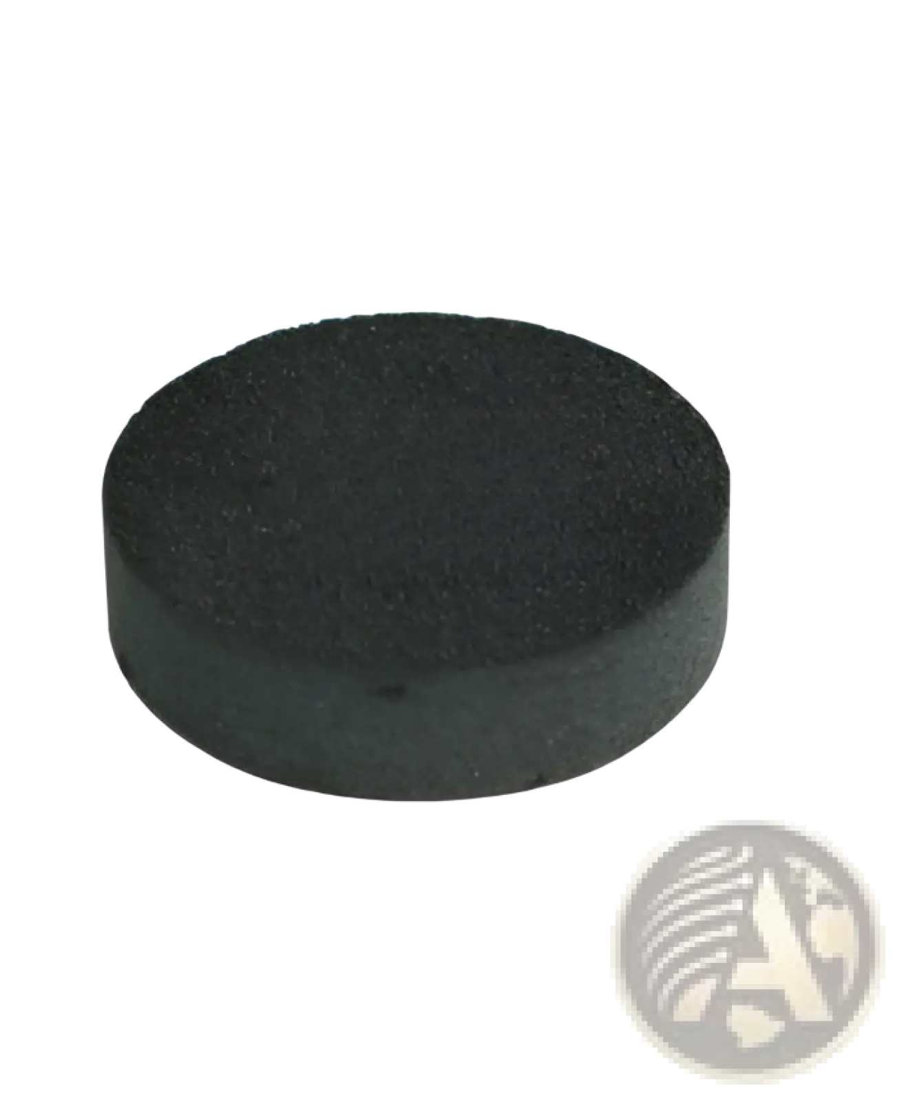 Black circular sponge with textured porous surface for dog water bottle 3 in 1 portable feeder with poop bag