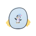 Light blue penguin-themed foldable storage bag with yellow wing flaps and cartoon penguin for travel accessory use