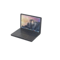 Dollhouse miniature laptop 1/12 scale black matte finish with illuminated screen displaying mountain landscape