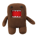 Domo Kun plush toy 20cm brown stuffed animal with black button eyes and red mouth with white triangular teeth