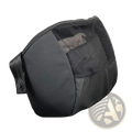 Black mesh and fabric travel pouch with zipper closure for doona stroller storage bag convertible travel knapsack