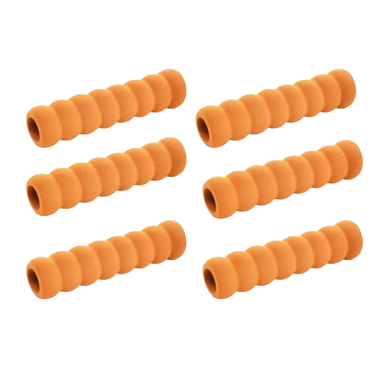 Orange ribbed foam grip handles for door handle safety guard 6pcs providing secure and comfortable grip protection