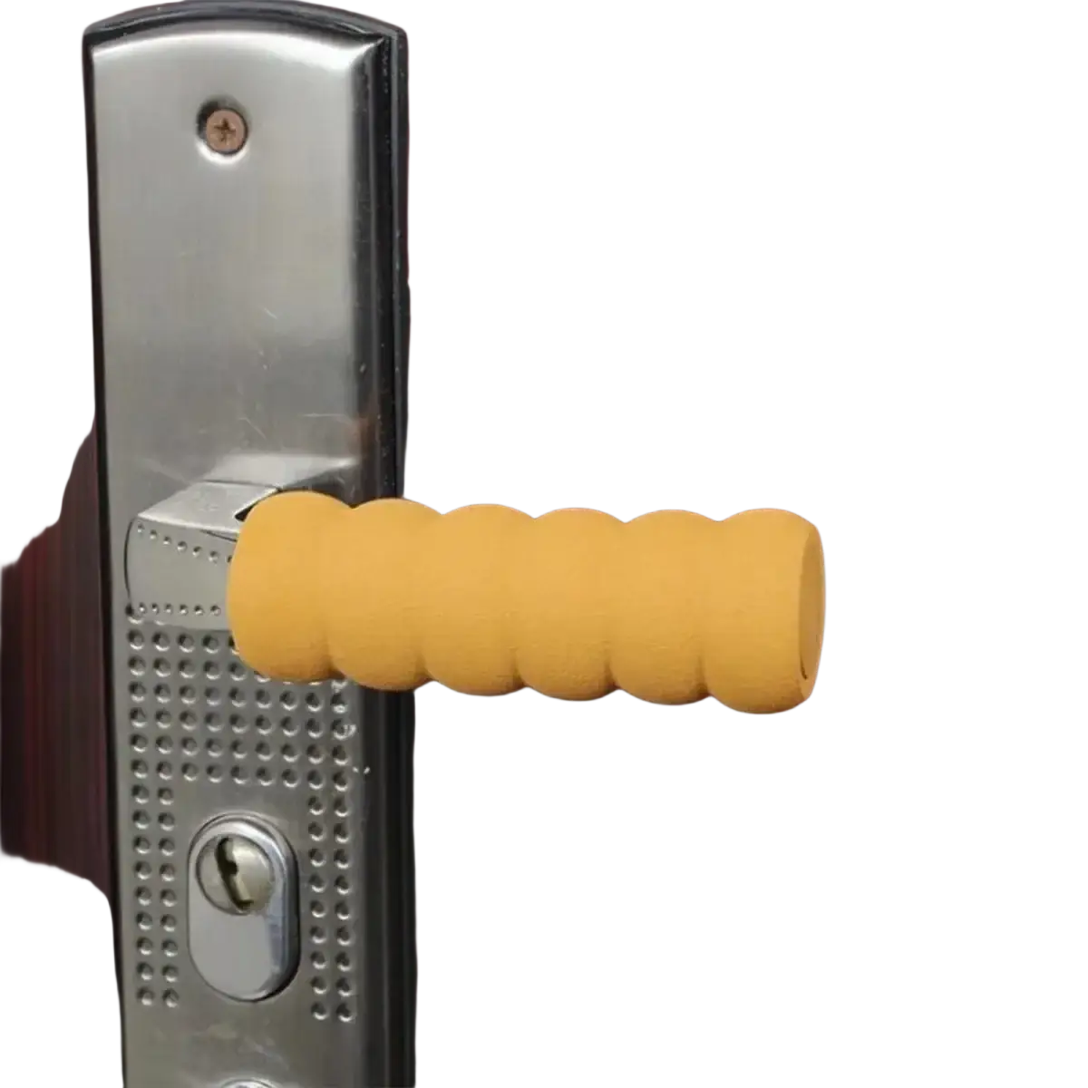 Yellow segmented foam grip sleeve for door handle safety guard set of 6 providing cushioned protection