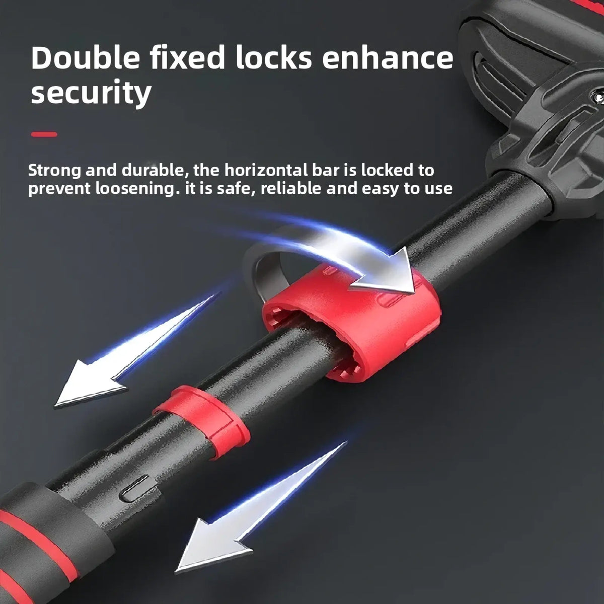 Black and red double fixed lock mechanism on a durable horizontal bar of a doorway pull up bar for home fitness