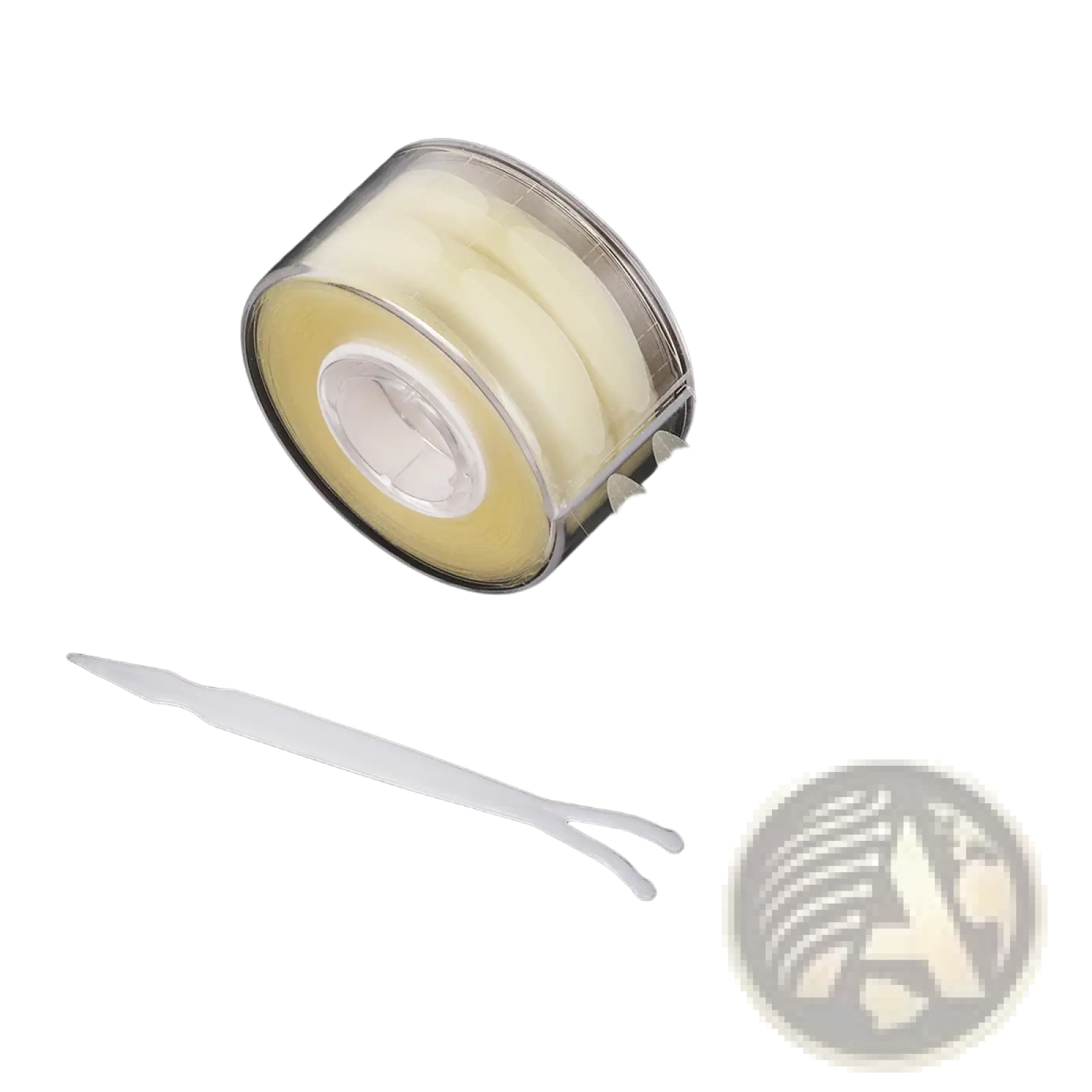 Double eyelid stickers 600pcs adhesive tape set features clear tape roll with white core and silver glitter oval stickers