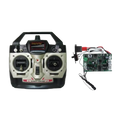 Black and silver double horse remote controller with two joysticks digital display and red accent trim for easy flying