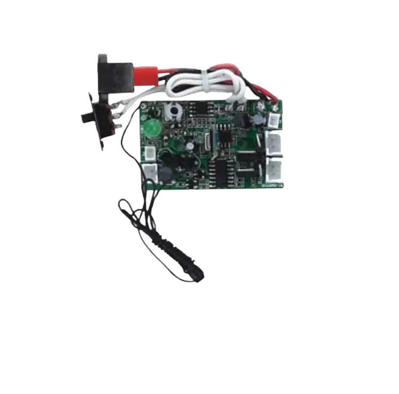 Double horse remote controller circuit board with black and white wiring red connector and green led indicator