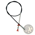 Black and red drain clog remover with 160cm flexible braided cable and metallic telescoping rod for pipe cleaning