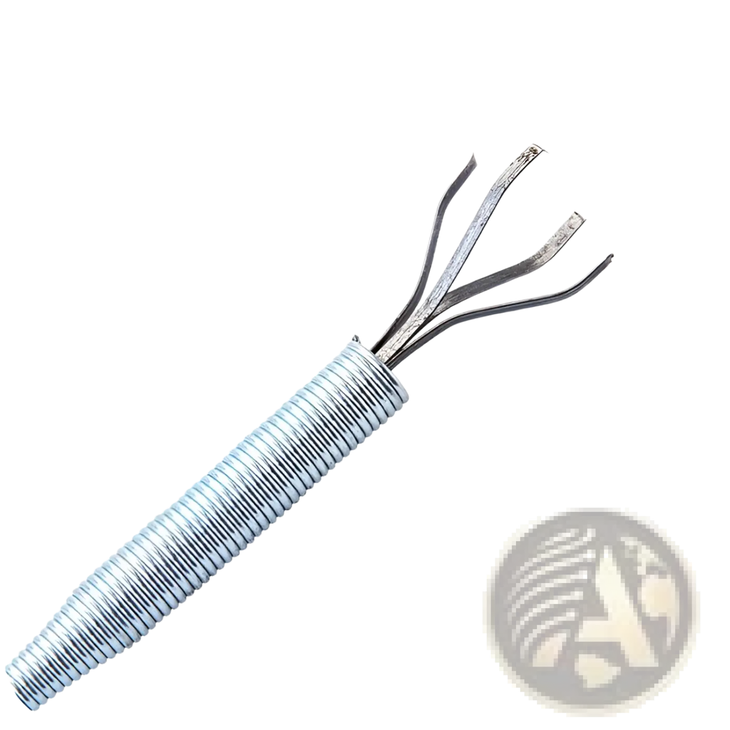Silver metal cable grabber drain clog remover with coiled spring handle and three prongs flexible pipe tool