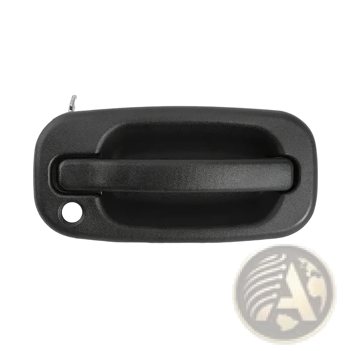 Driver side exterior door handle for pickup trucks black plastic with textured grip and integrated keyhole