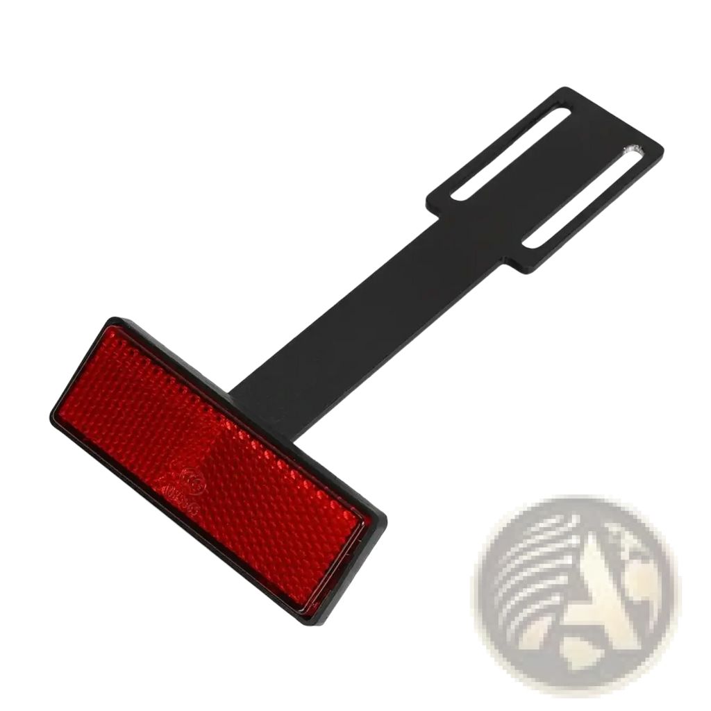 Black rectangular bicycle rear reflector with red reflective surface and bracket for Ducati Monster 950 fender eliminator license plate holder