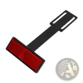 Black rectangular bicycle rear reflector with red reflective surface and bracket for Ducati Monster 950 fender eliminator license plate holder