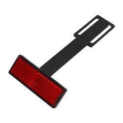 Black rectangular bicycle rear reflector with red reflective surface and bracket for Ducati Monster 950 fender eliminator license plate holder