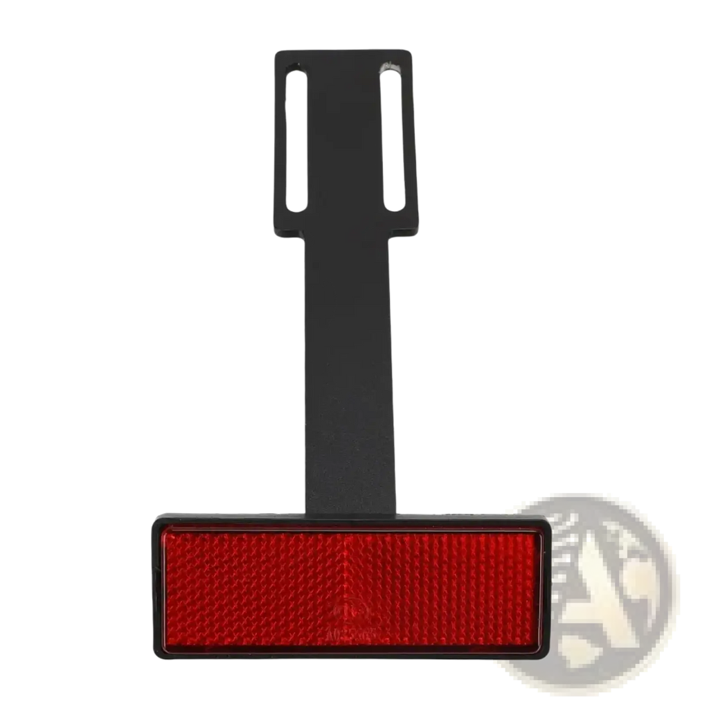 Black rectangular rear reflector with textured red surface and mounting bracket for Ducati Monster 950 fender eliminator