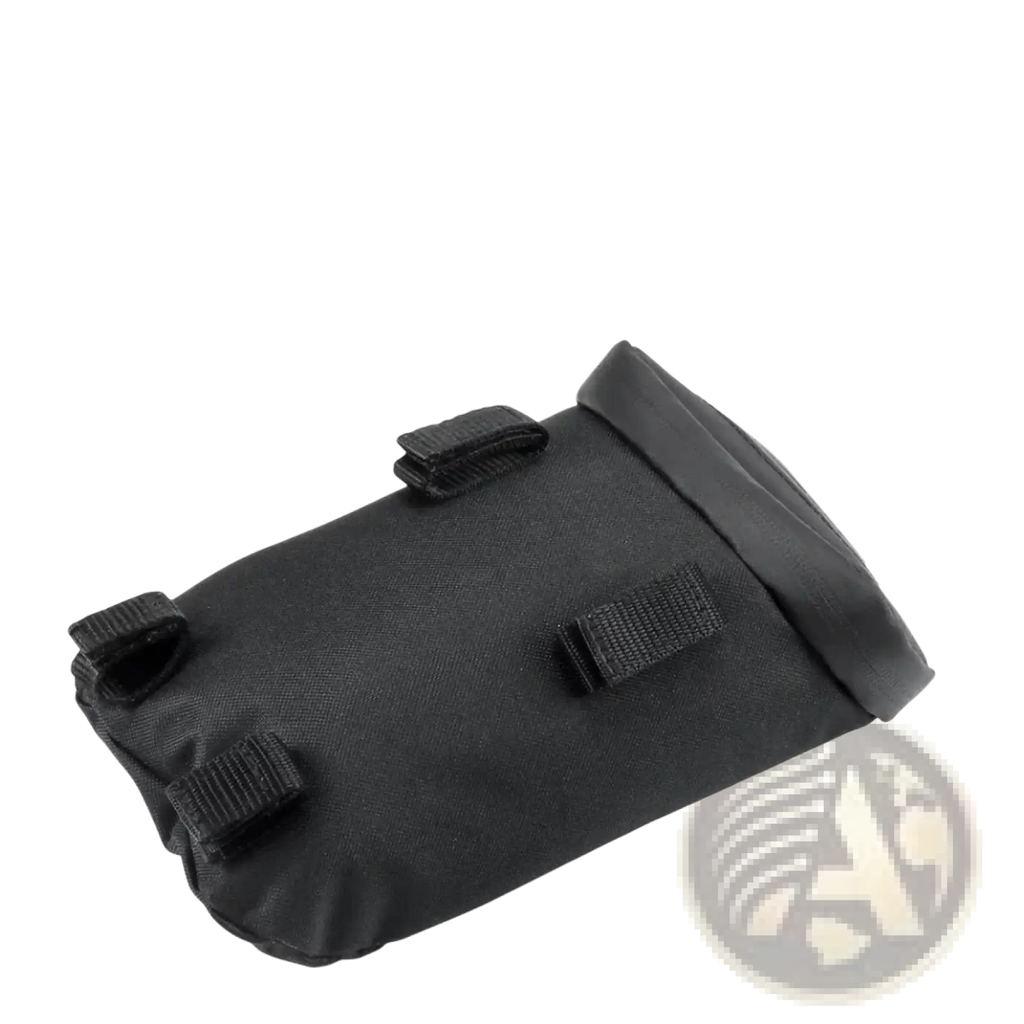 Black tactical-style saddlebag under rack tool bag for ducati multistrada v4 models shown from the back side