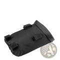 Black tactical-style saddlebag under rack tool bag for ducati multistrada v4 models shown from the back side