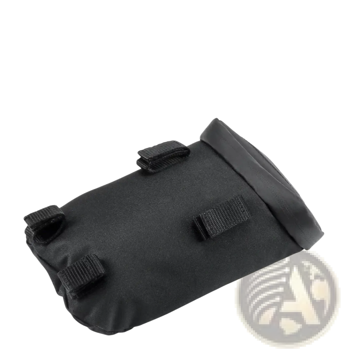 Black tactical-style saddlebag under rack tool bag for ducati multistrada v4 models shown from the back side