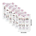 Set of six dumbbell workout posters with pink and white floral accents detailing different muscle group exercises