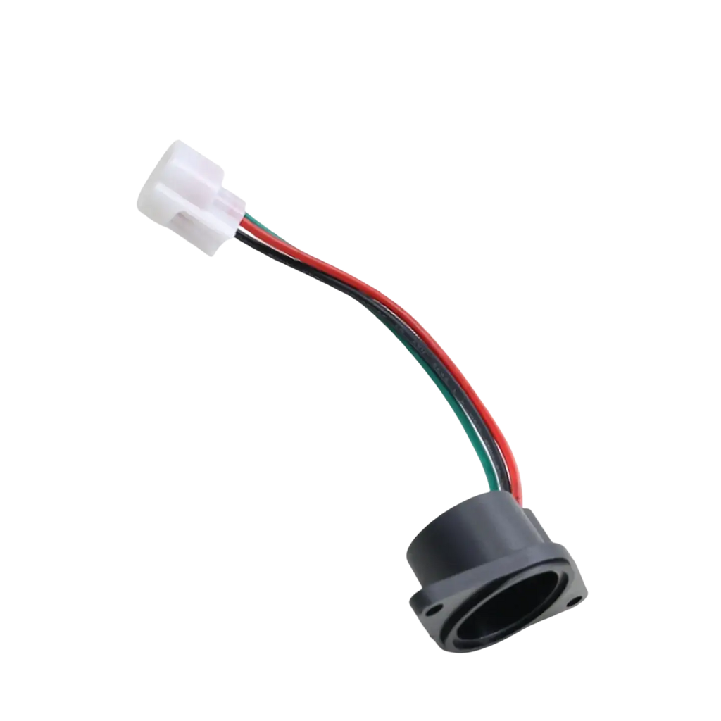 Black plastic e-way golf cart speed sensor replacement connector with white female plug and red green black wires