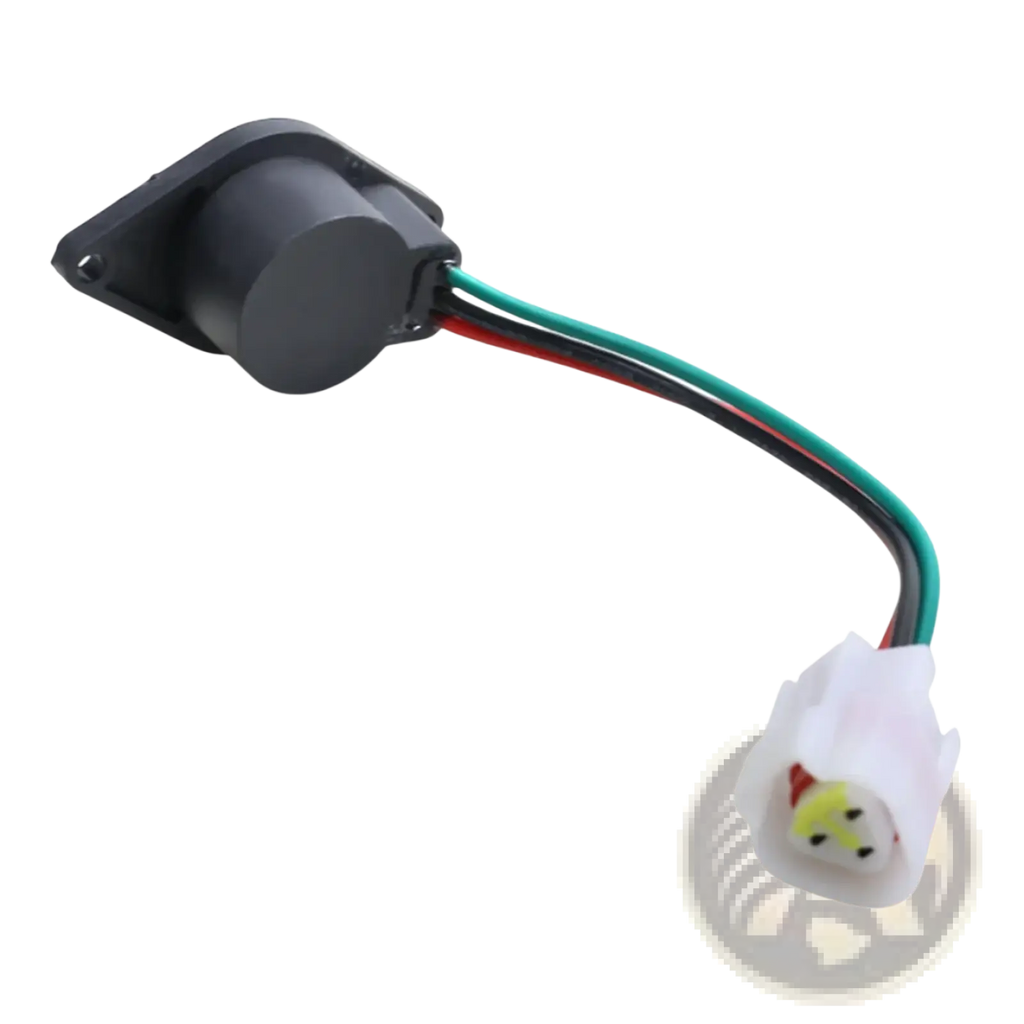 E-way golf cart speed sensor replacement showing black plastic ignition switch with three colored wires and white connector