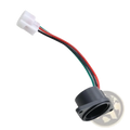 Black plastic electrical connector with white molded plug and red green black wires for e-way golf cart speed sensor replacement