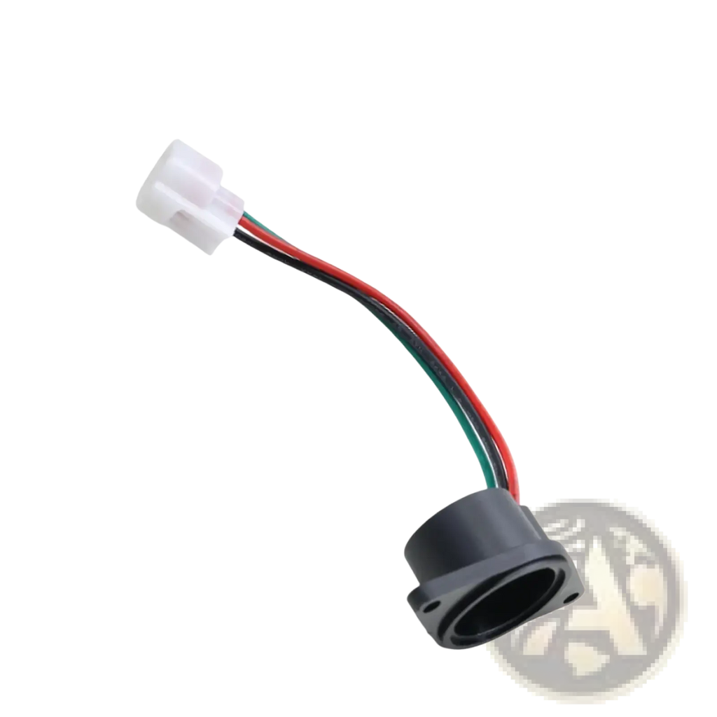 Black plastic e-way golf cart speed sensor replacement connector with white female plug and red green black wires