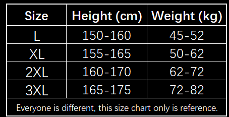 L’image présente un tableau des tailles pour des leggings d’intérieur en polaire thermique en cachemire pour femmes, indiquant les tailles de L à 3XL, avec les plages de taille et de poids correspondantes en centimètres et en kilogrammes.